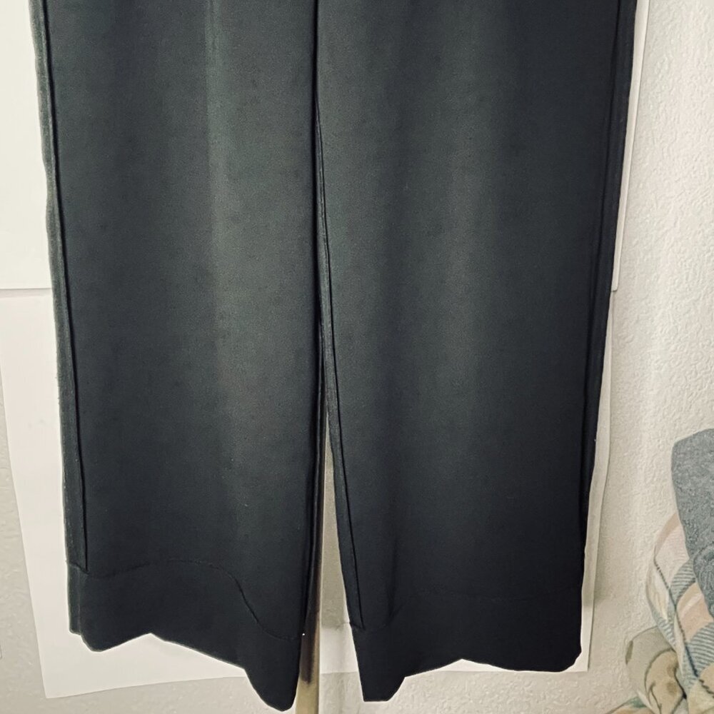 Saks Fifth Avenue Black Wide Leg Crop Pants Size 8 - Picture 3 of 12